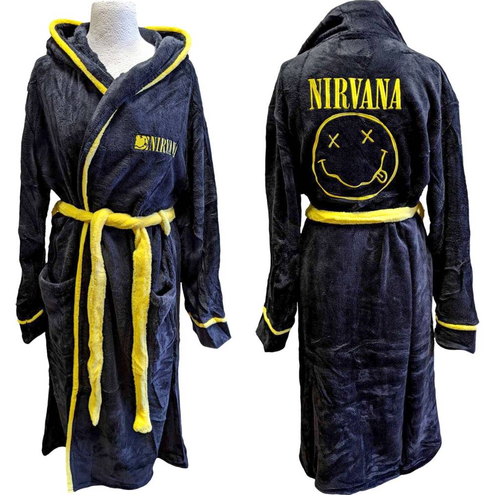 Nirvana - Yellow Happy Face Peignoir - Noir